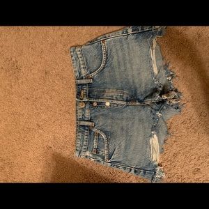 Zara denim button fly shorts. High wasted.